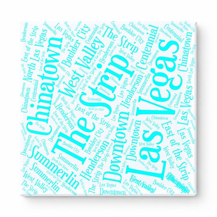 Las Vegas Neighborhoods Word Art — Cyan