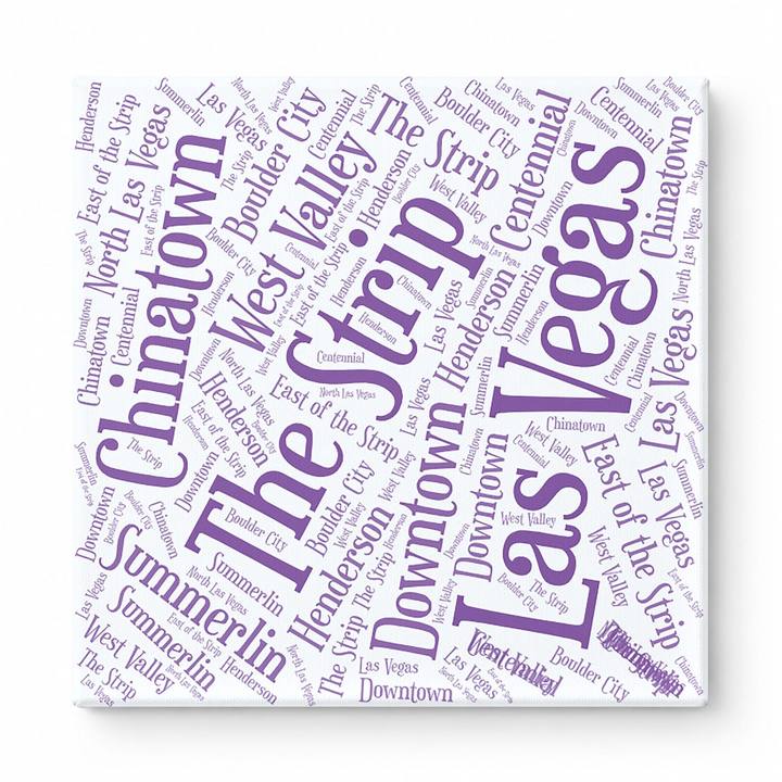 Las Vegas Neighborhoods Word Art — Purple
