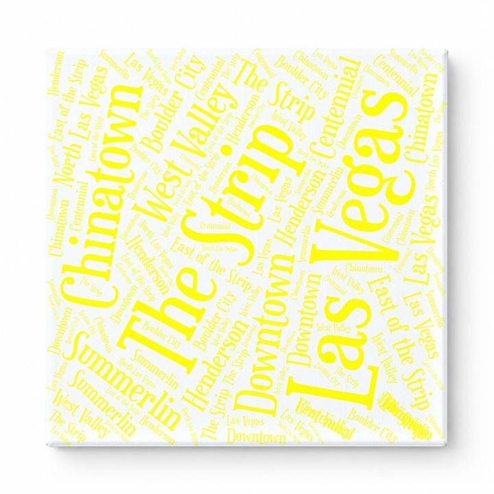 Las Vegas Neighborhoods Word Art — Yellow
