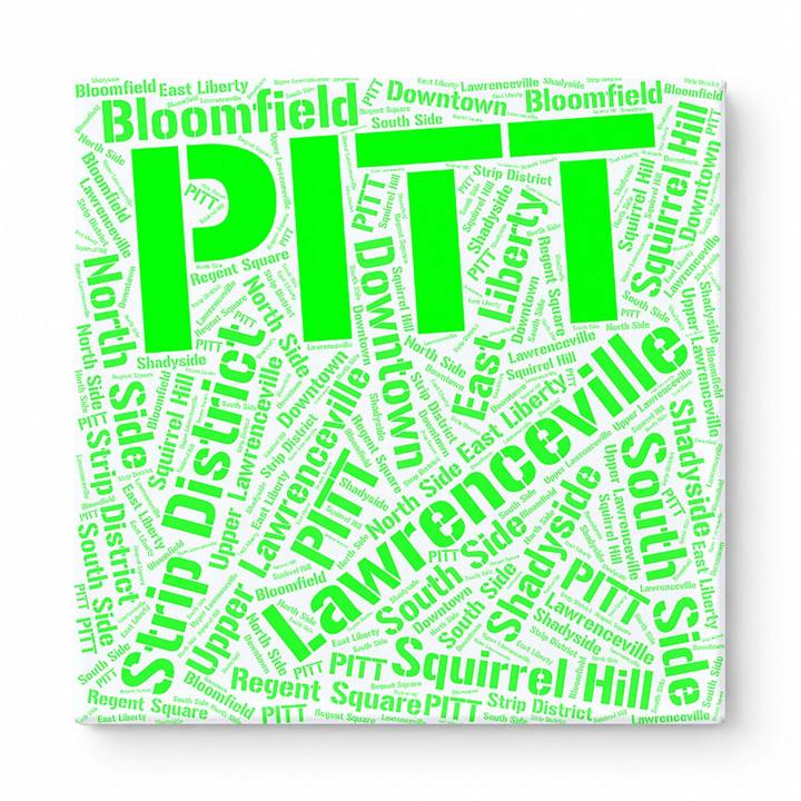 Pittsburgh Neighborhoods Word Art — Green