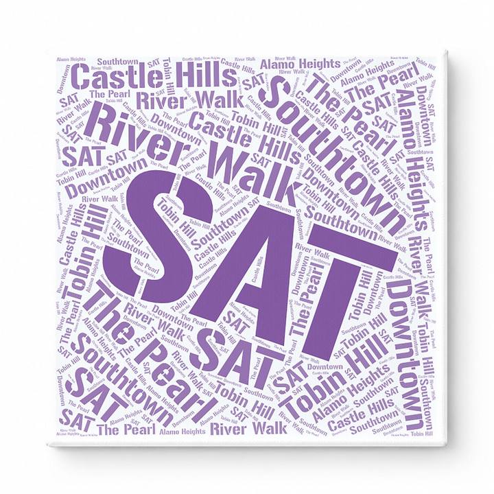 San Antonio Neighborhoods Word Art — Purple