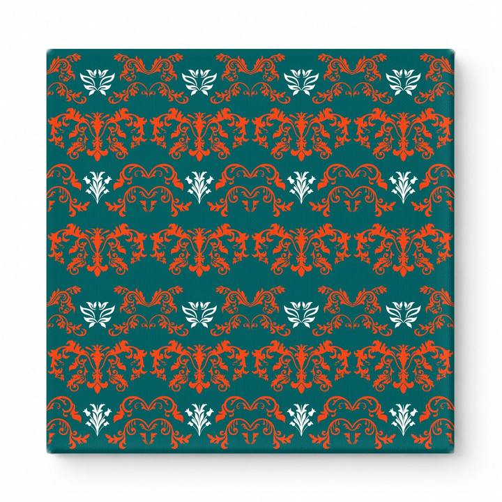 Teal & Rust Orange Baroque — National Football Teams