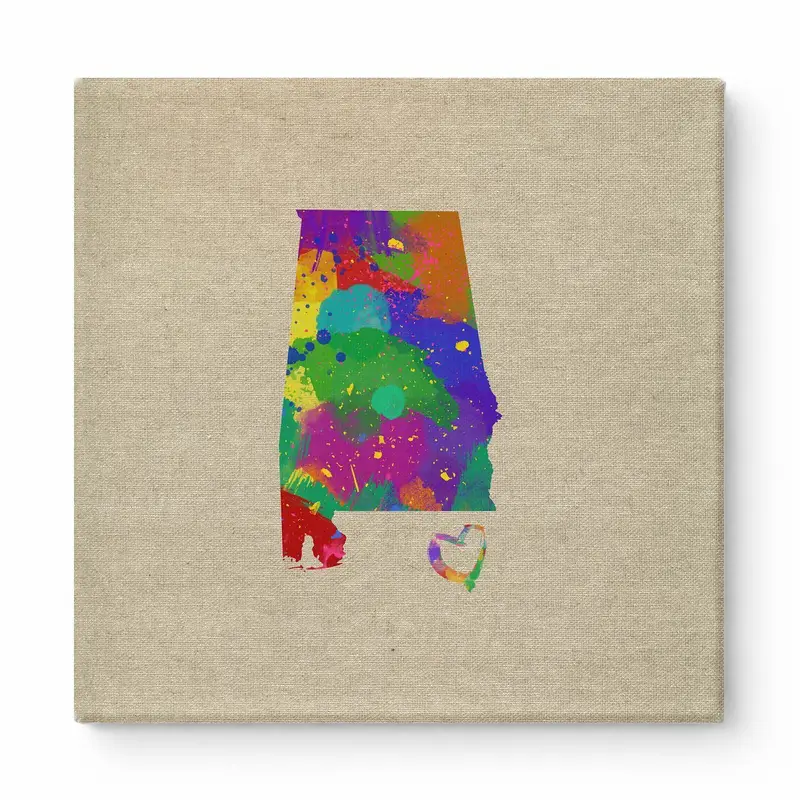 Alabama Colorful Watercolor Map