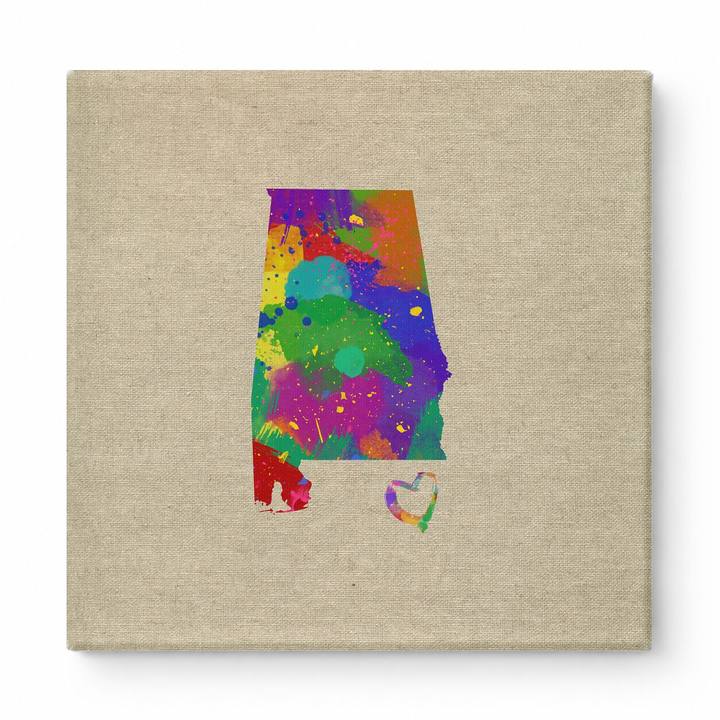 Alabama Colorful Watercolor Map