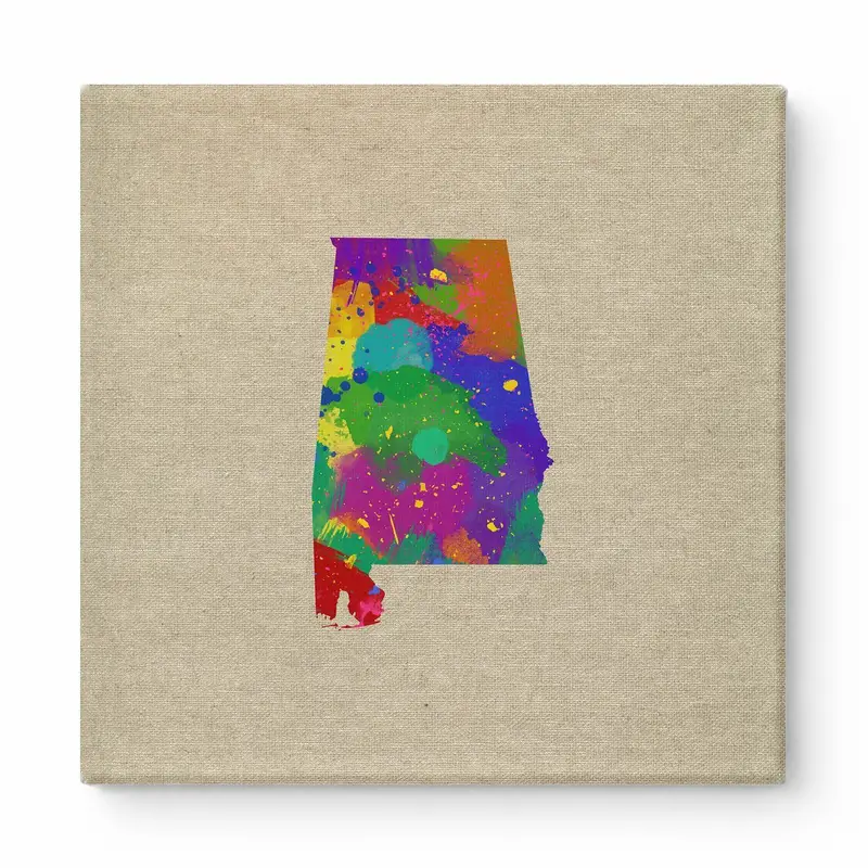 Alabama Colorful Watercolor Map