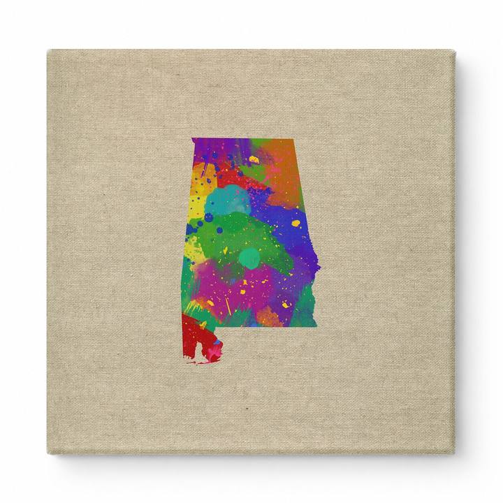 Alabama Colorful Watercolor Map