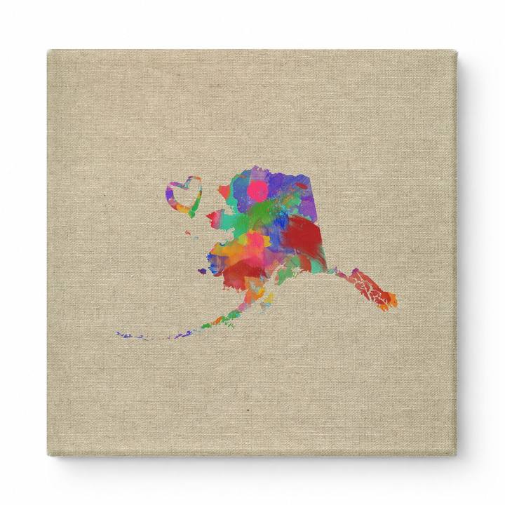 Alaska State Watercolor Map