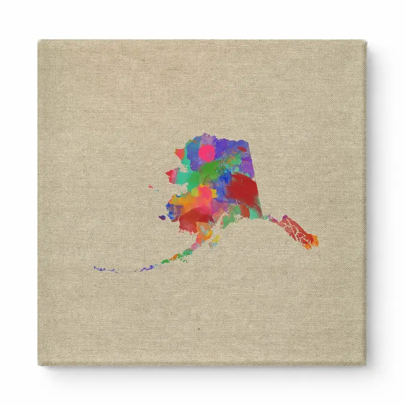Alaska State Watercolor Map