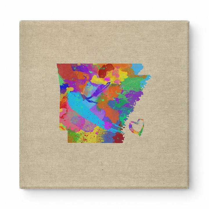 Arkansas State Watercolor Heart