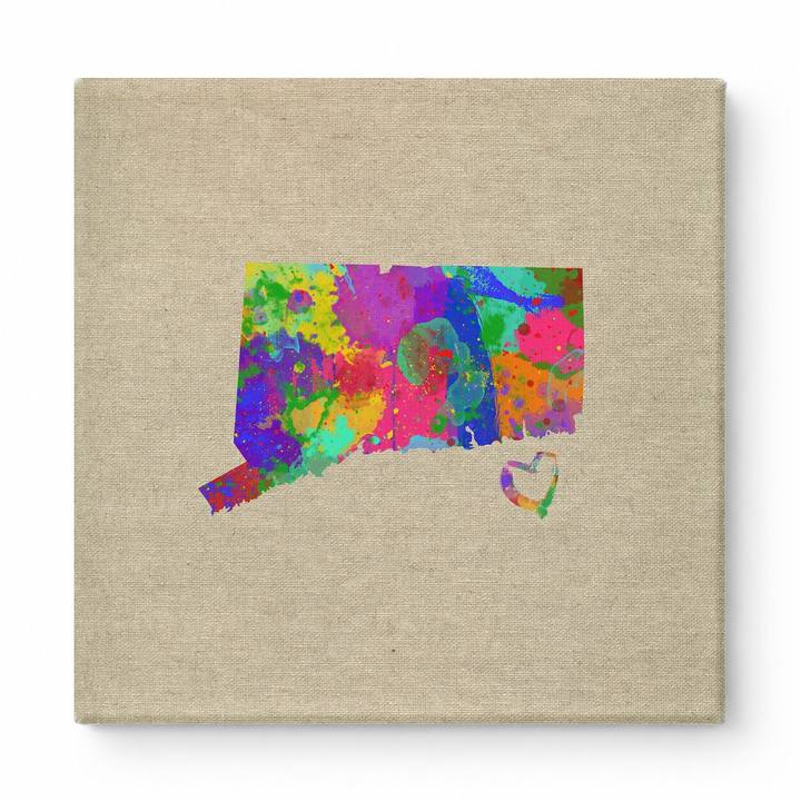 Connecticut State Watercolor Map