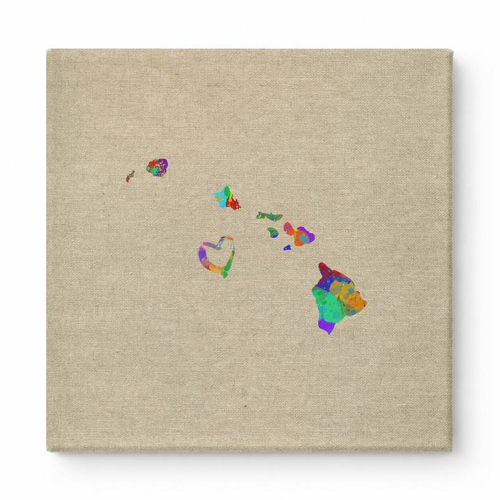 Hawaii Island Map in Watercolor
