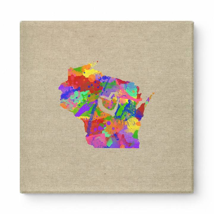 Wisconsin State Map Watercolor