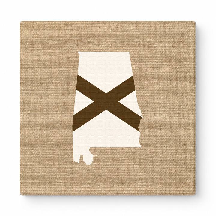 Alabama State Map with Flag
