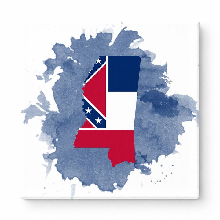 Mississippi State Flag Map
