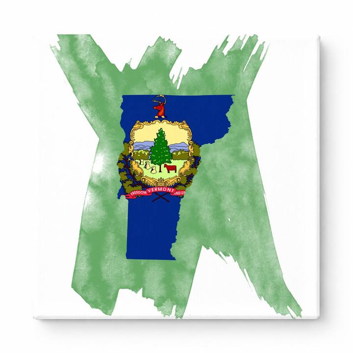 Vermont State Map Flag