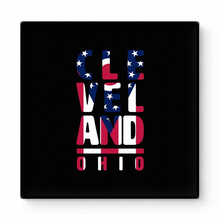Cleveland Ohio Flag Typography