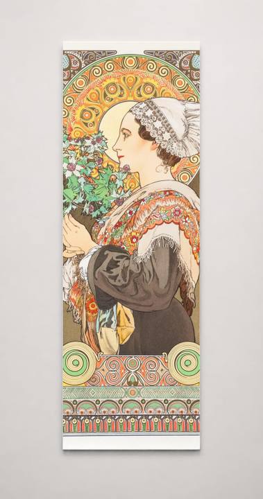 Moravian Woman with Flowers - Art Nouveau Vintage Poster Wall Art