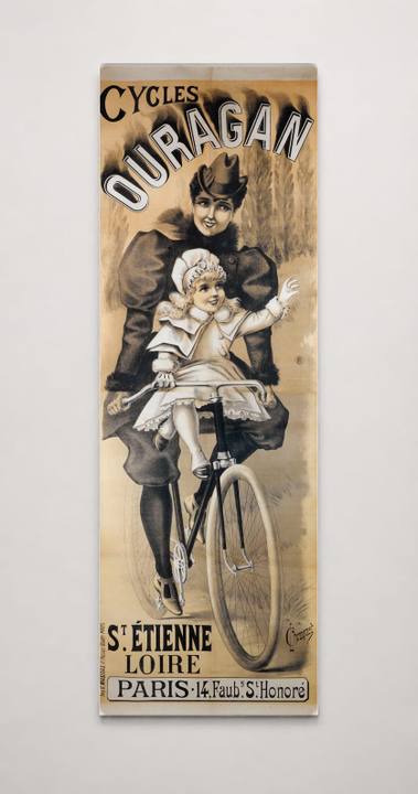 Cycles Ouragan 1890s Belle Époque Bicycle Vintage Poster Canvas Wall Art
