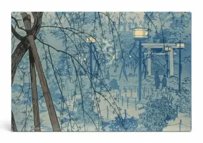 Kasumu Yube, Shinobazu Ikehata (Hazy Evening, Shinobazu Pond Bank)