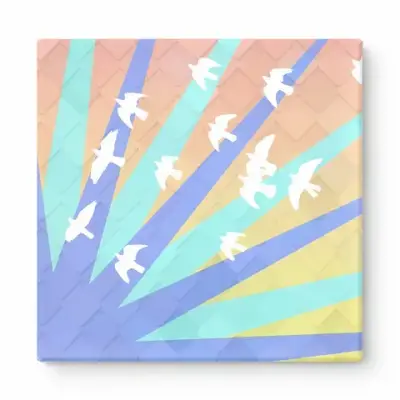 Birds in Flight with Radiant Rays