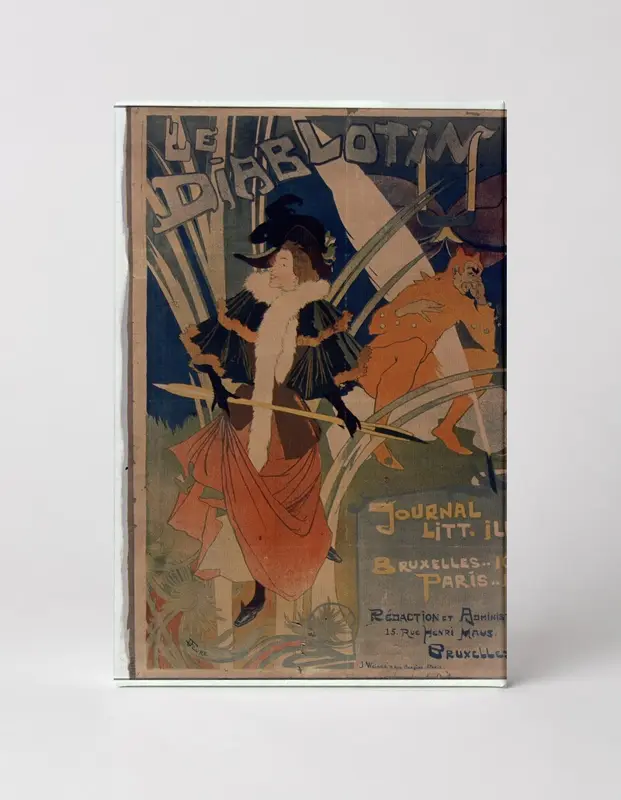 Le Diablotim 1890s Belgian Literary Journal - Art Nouveau Vintage Poster Wall Art
