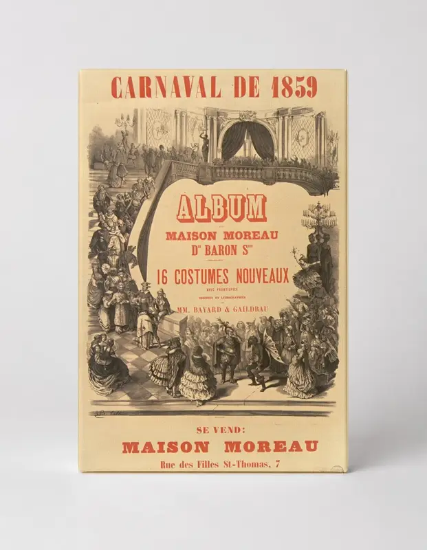 Carnaval de 1859 French Costume Album - Antique Lithograph Vintage Poster Wall Art