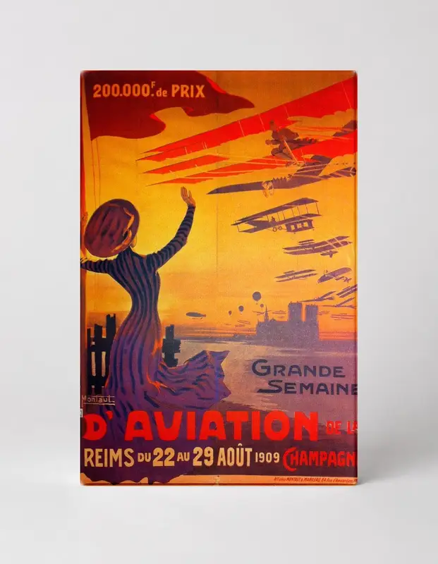 Grande Semaine d'Aviation de la Champagne 1909 - Vintage French Airshow Poster Wall Art