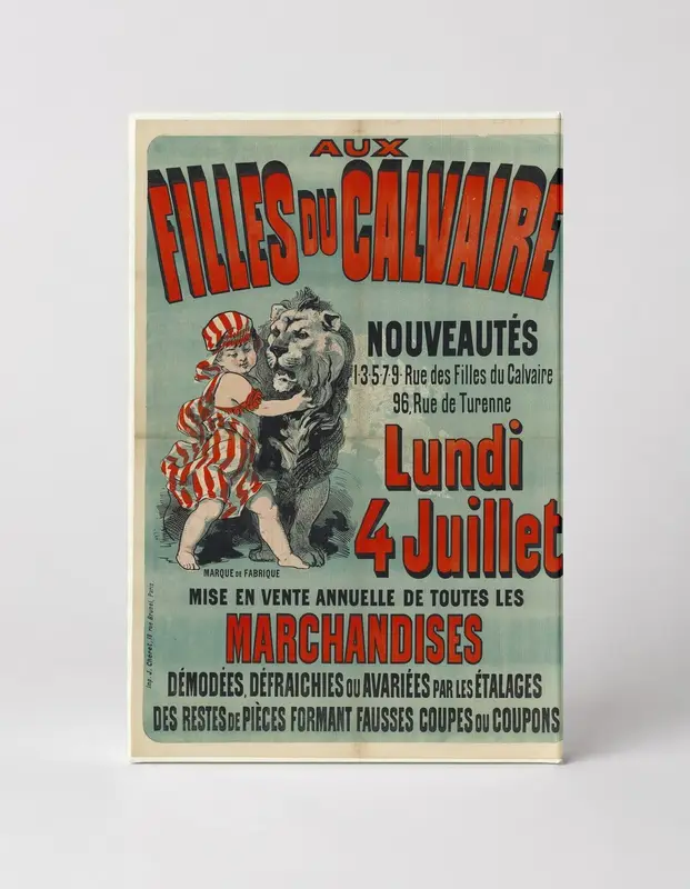 Aux Filles du Calvaire 1890s French Sale Poster Vintage Canvas Wall Art