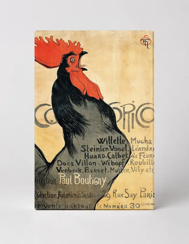 Cocorico 1899 - Belle Époque Rooster Vintage Poster Canvas Wall Art