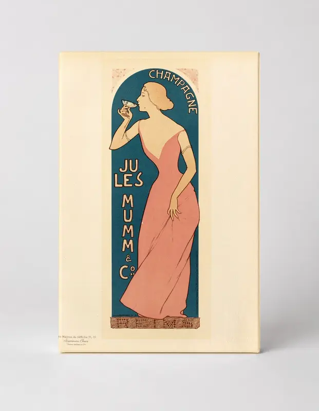 Champagne Jules Mumm & Co 1890s - Art Nouveau Vintage Poster Wall Art