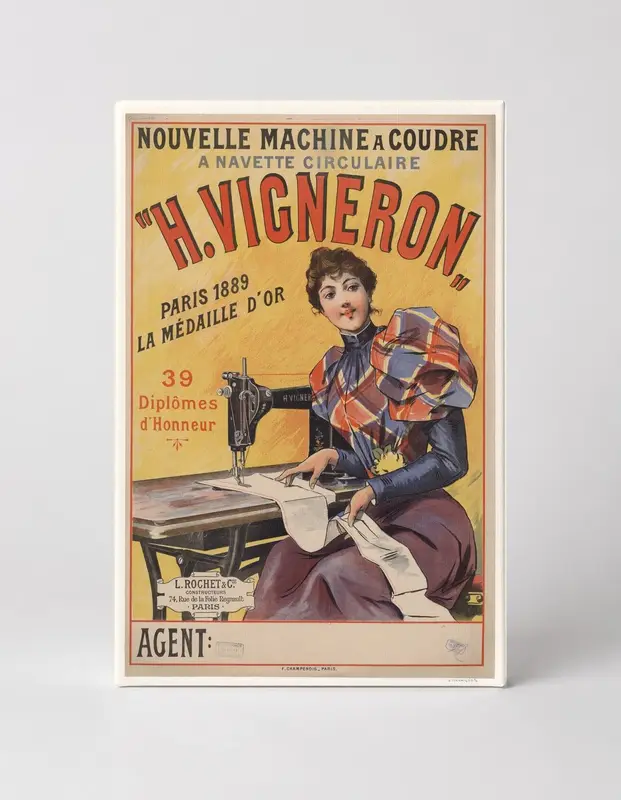 H. Vigneron Sewing Machine 1889 - Belle Époque Vintage Poster Wall Art
