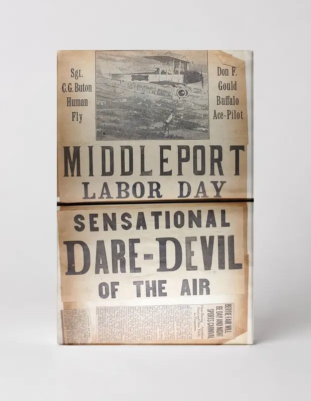 Middleport Labor Day Dare-Devil of the Air 1900s - Vintage Aviation Event Poster Canvas Wall Art