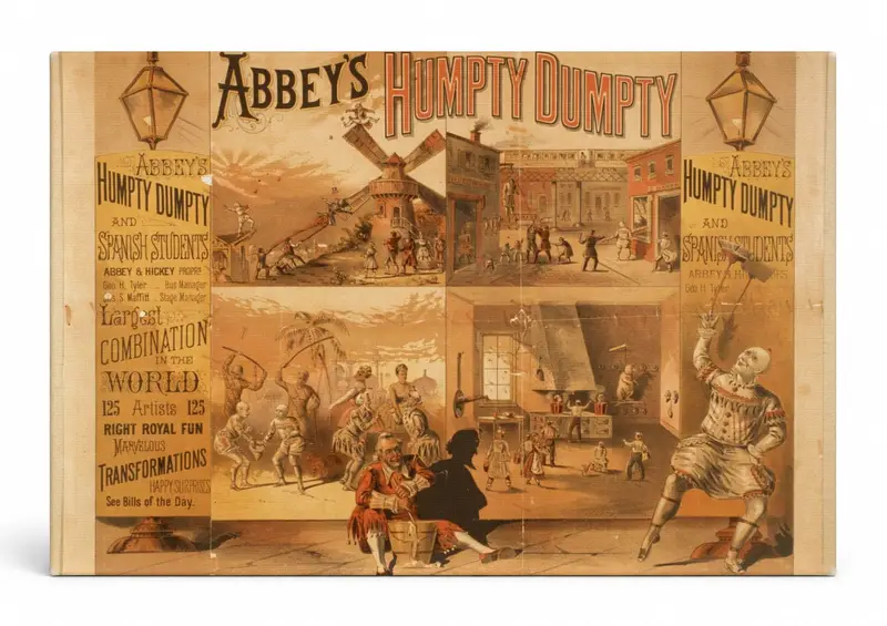 Abbey's Humpty Dumpty 1880s Victorian Circus Vintage Poster Canvas Wall Art