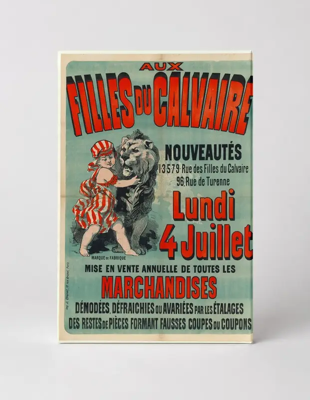 Aux Filles du Calvaire 1890s French Sale Poster - Vintage Lithograph Canvas Wall Art