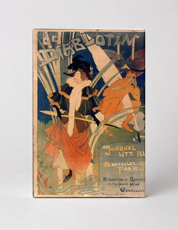 Le Diablotin 1890s Belgian Literary Journal - Art Nouveau Vintage Poster Wall Art