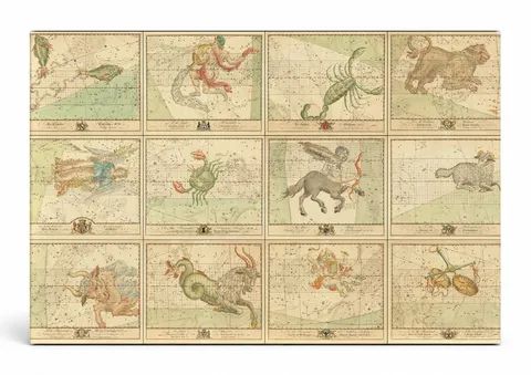 12 Star Charts of the Zodiac Constellations