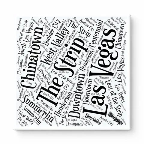 Las Vegas Neighborhoods Word Art — Black