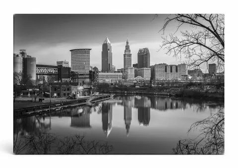 Cleveland Skyline B&W by Cody York