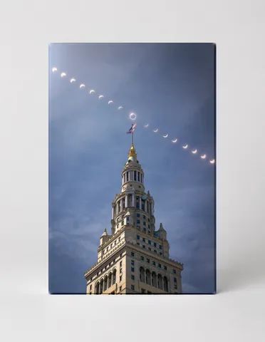 Cleveland Skyline Eclipse Daytime