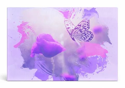 Butterfly and Purple Poppies