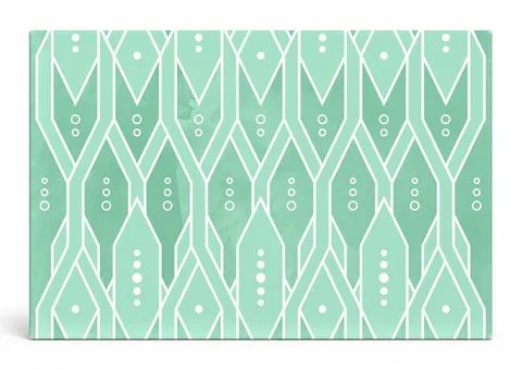 Mint Geometric Diamond Pattern