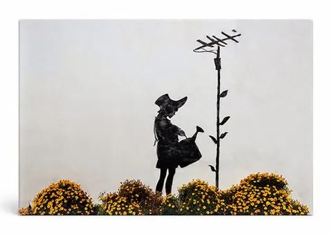 Aerial Flower Girl — Street Art Print