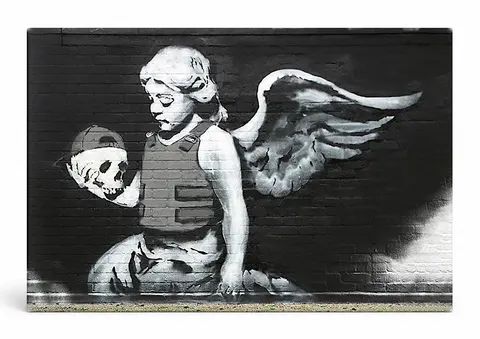 Angel in Bulletproof vest — Street Art Print