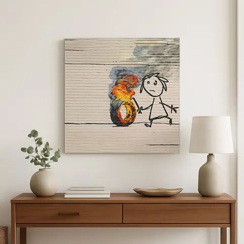 Burning Tire — Street Art Print