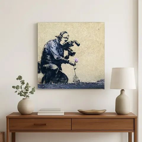 Cameraman and Flower — Street Art Print