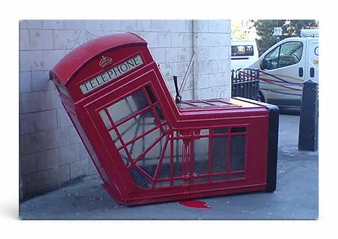 Death of a Telephone Box Angle — Street Art Print