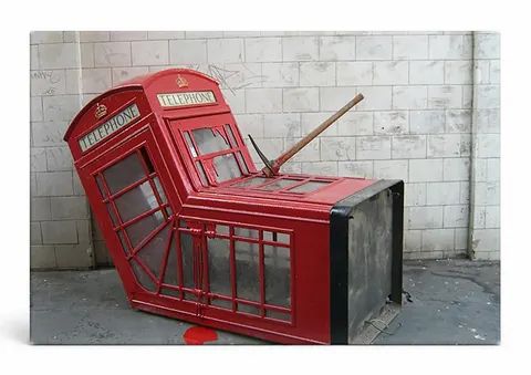Death of a Telephone Box cutoff — Street Art Print