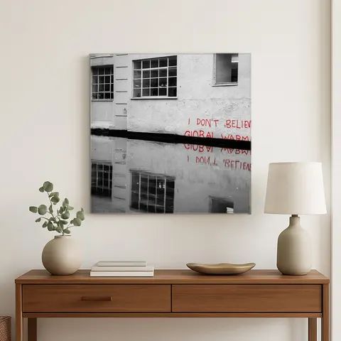 Dont Believe in Global Warming Reflection — Street Art Print