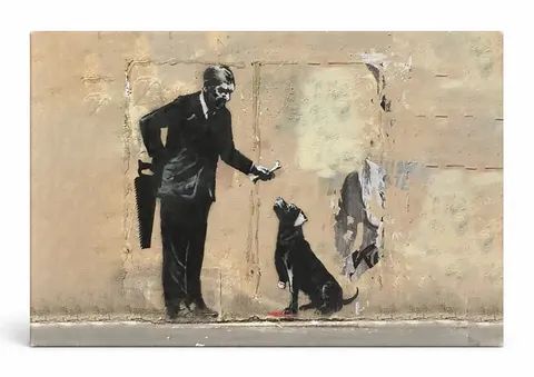 Man and Dog's Leg — Street Art Print