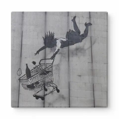 Falling Shopping Cart — Street Art Print
